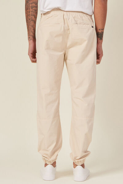 Jogger droit bas resserré beige homme