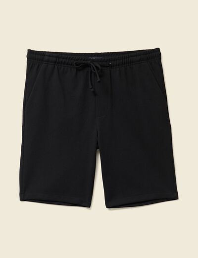 Short droit avec cordon noir homme