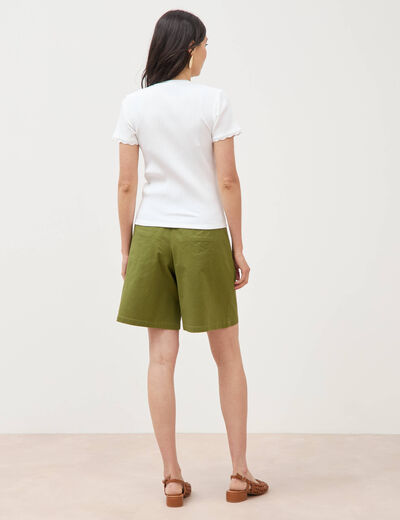 T-shirt ajust&eacute; manches courtes blanc femme