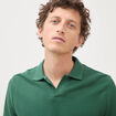 Polo cintr&eacute; manches courtes en coton vert homme