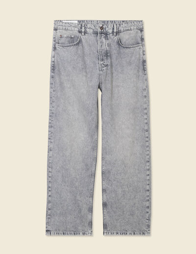 Jeans large 5 poches denim snow gris homme