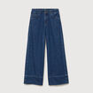 Jeans loose taille haute en coton denim used femme