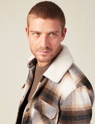 Veste surchemise ample ecru homme