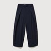 Pantalon ample taille standard bleu marine femme