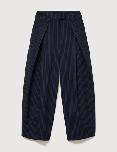 Pantalon ample taille standard bleu marine femme