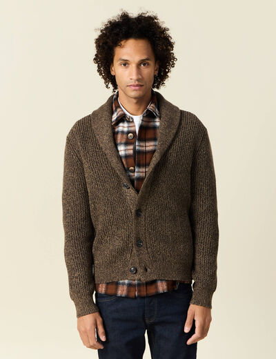 Gilet manches longues marron homme