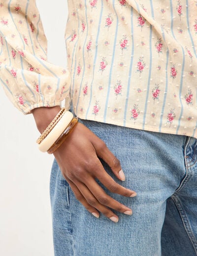 Lot de 3 bracelets couleur or femme