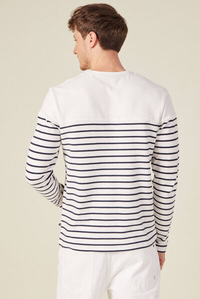 T-shirt manches longues ecru homme