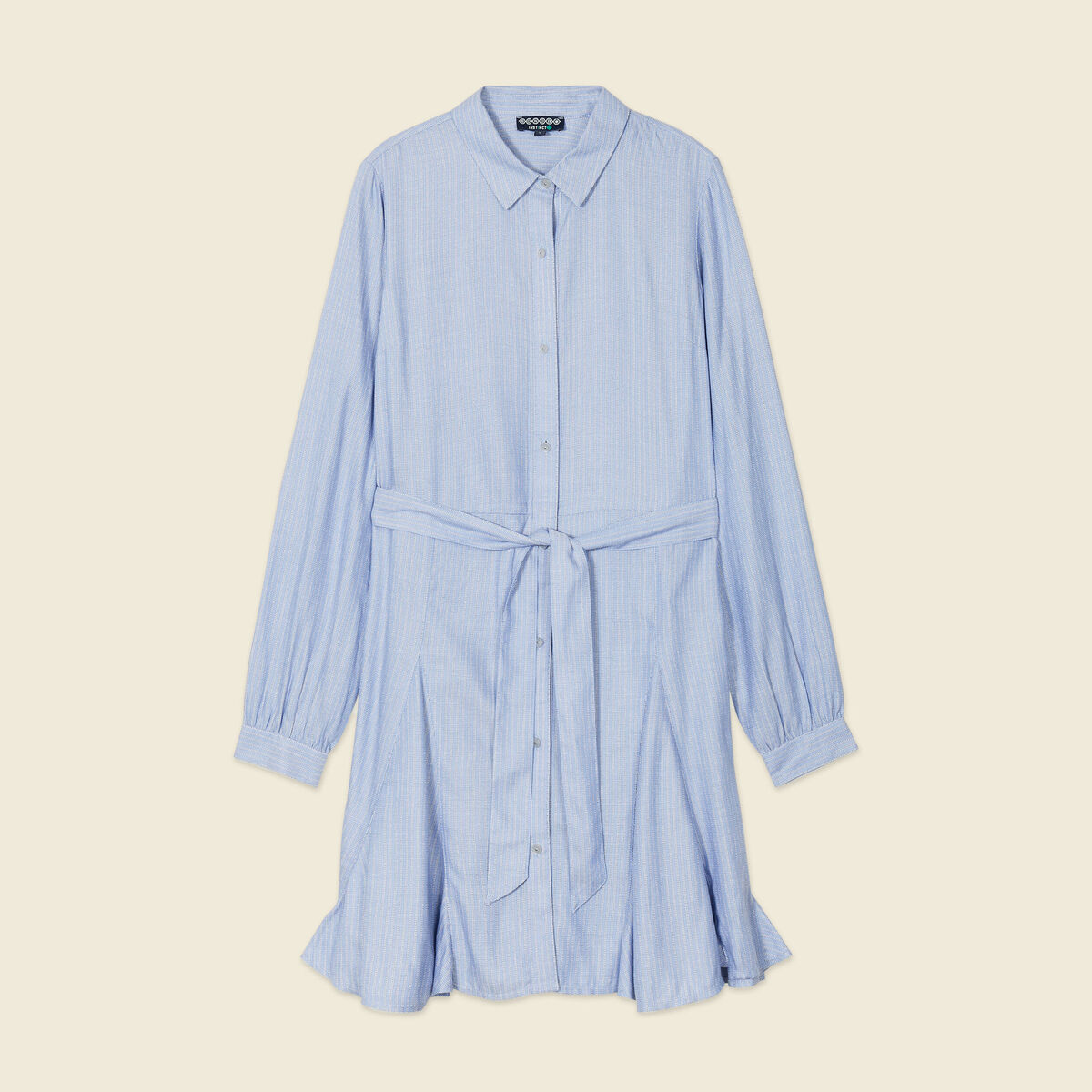 Robe patineuse courte manches longues bleu femme