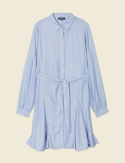 Robe patineuse courte manches longues bleu femme