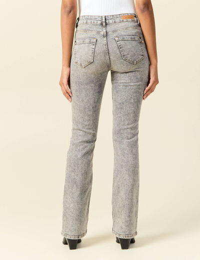 Jeans bootcut denim gris clair femme