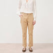 Chino cigarette 7/8&egrave;me taille haute marron clair femme