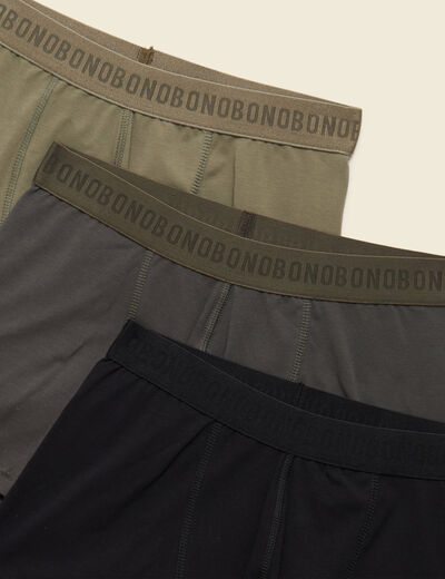 Lot de 3 boxers vert kaki homme