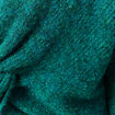 Pull r&eacute;versible manches longues col rond vert femme