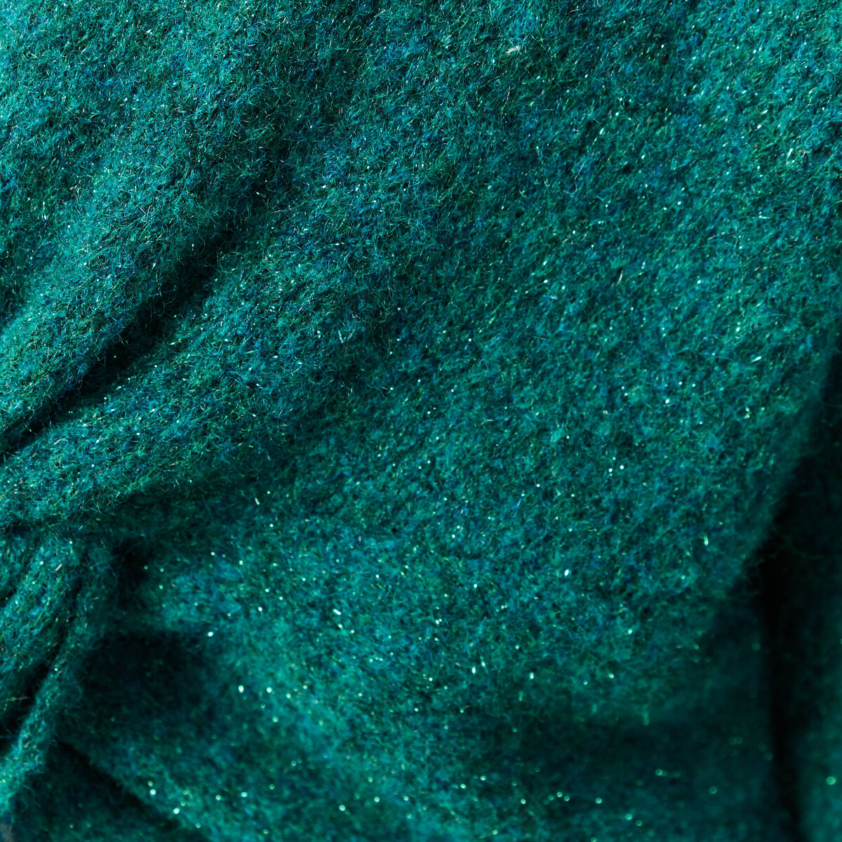 Pull r&eacute;versible manches longues col rond vert femme