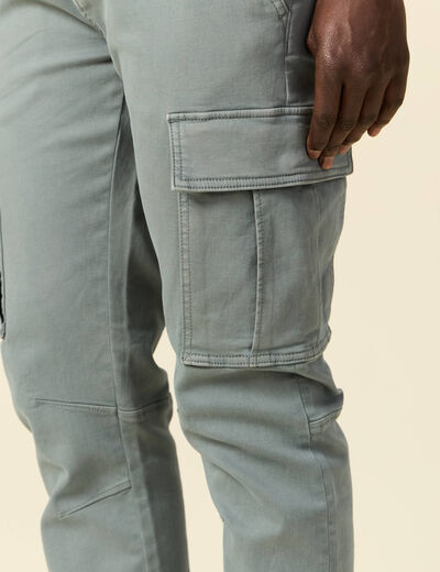 Pantalon battle bas resserré bleu gris homme