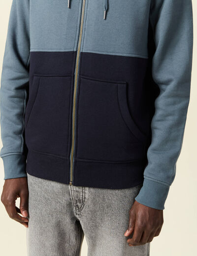 Sweat zipp&eacute; &agrave; capuche vert fonc&eacute; homme