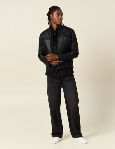 Jeans loose 5 poches denim noir homme