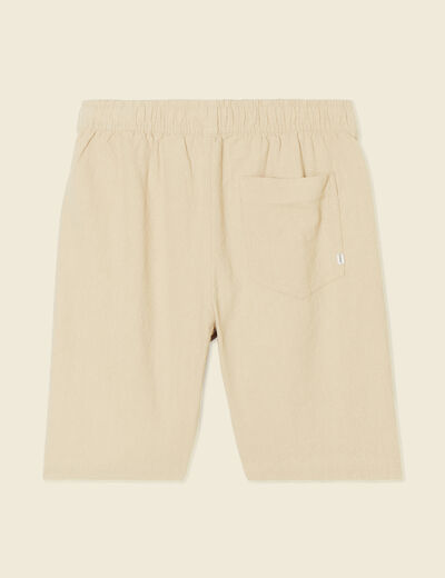 Bermuda droit à coulisse beige homme