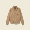 Blouson droit court col classique marron homme