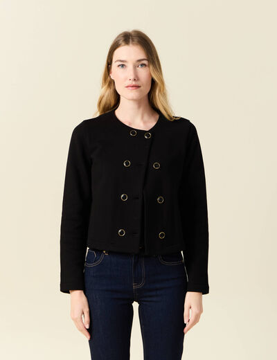 Gilet manches longues noir femme