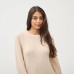 Robe droite courte manches longues creme femme