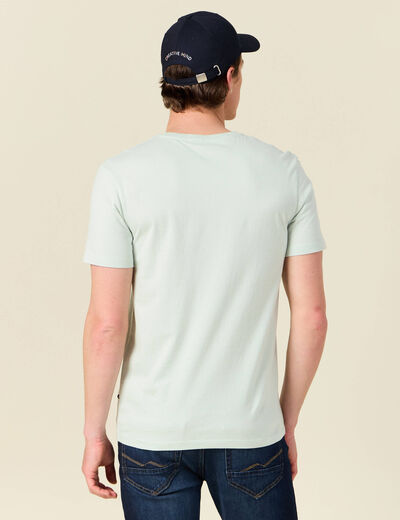 T-shirt cintr&eacute; col rond manches courtes bleu gris homme