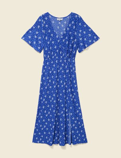 Robe longue bleu roi femme
