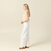 Débardeur tricot sans manches creme femme
