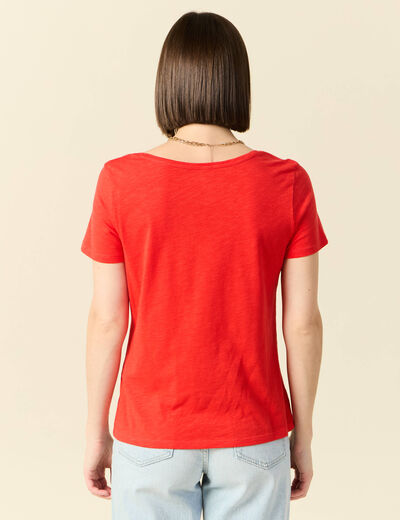 T-shirt manches courtes rouge femme