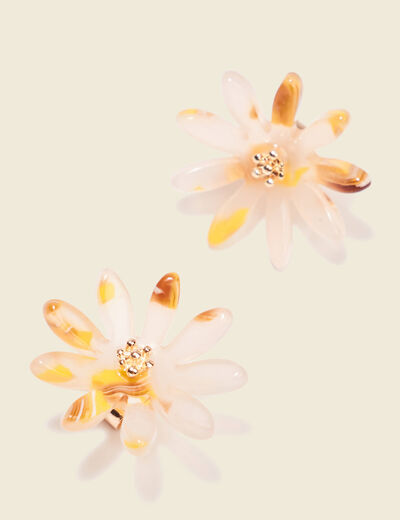 Boucles d'oreilles clous jaune femme