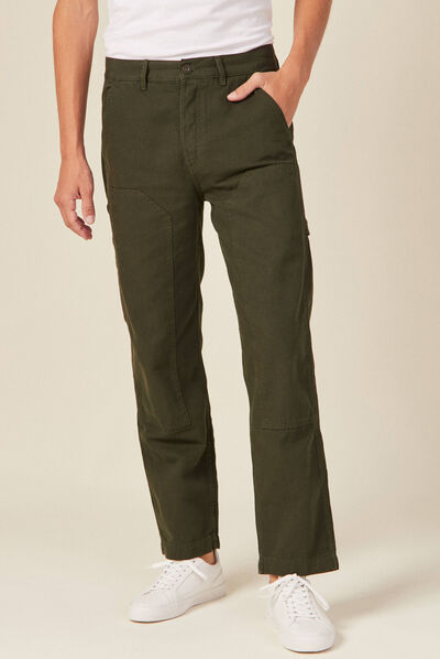 Pantalon large vert kaki homme