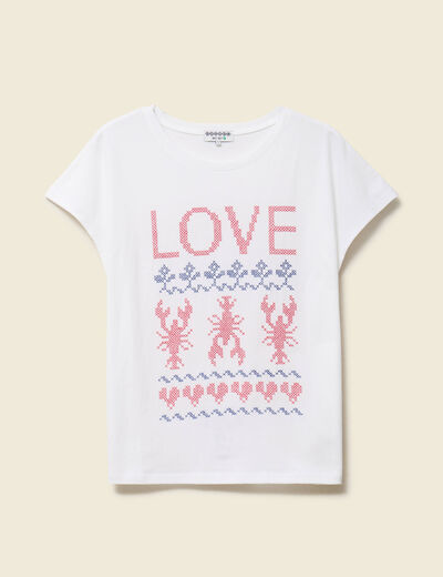 T-shirt en coton blanc femme
