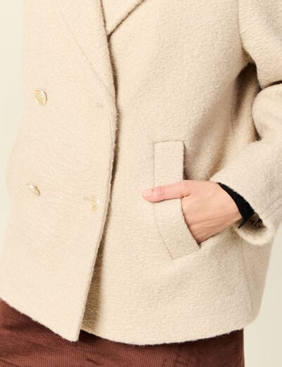 Caban oversize court beige femme
