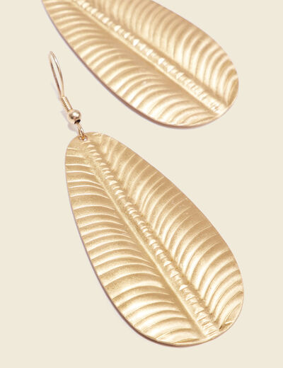 Boucles d'oreilles pendantes couleur or femme