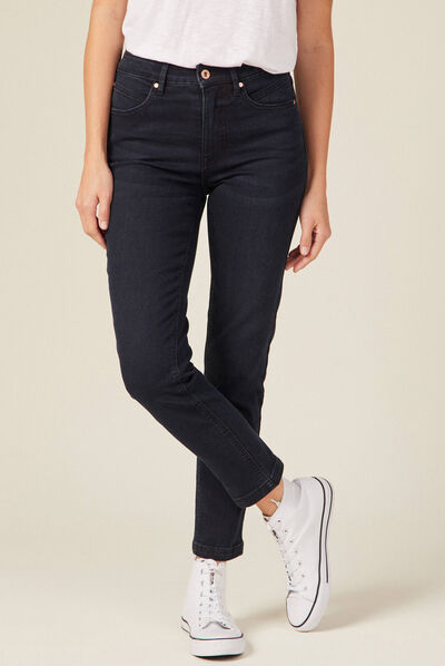 Jeans slim éco-responsable denim blue black femme