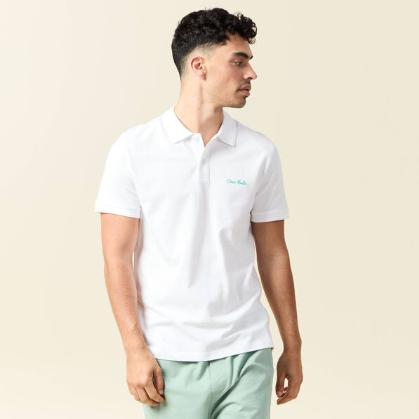 Polo manches courtes blanc homme