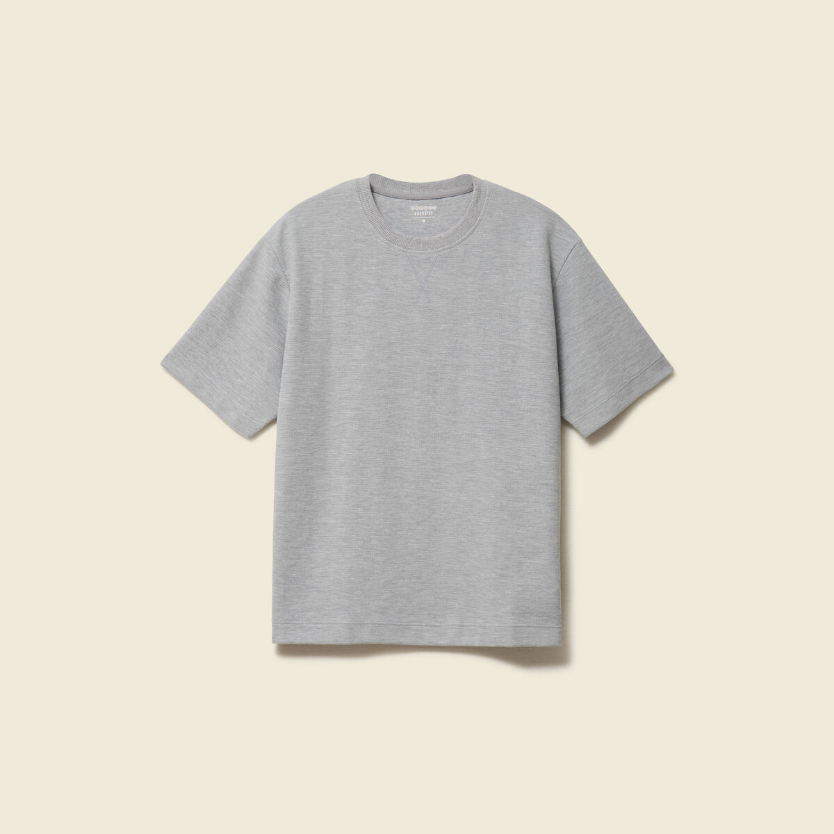 T-shirt ample col rond manches courtes gris homme