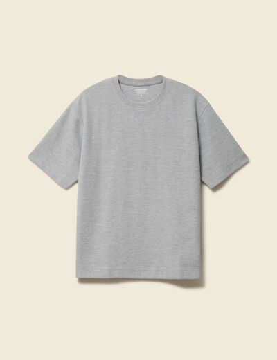 T-shirt ample col rond manches courtes gris homme