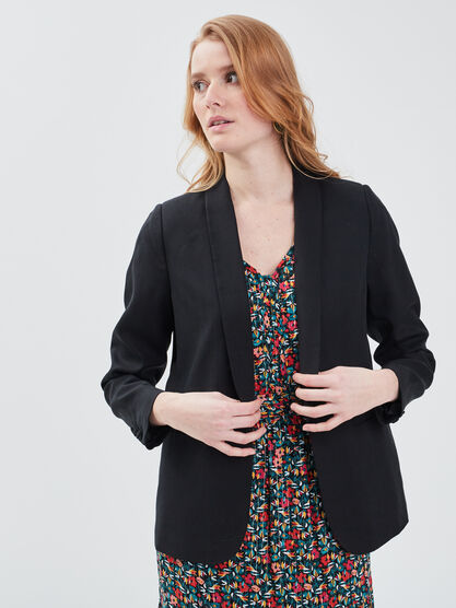 Veste droite eco responsable noir femme