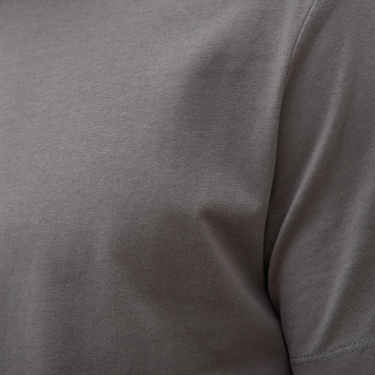 T-shirt en coton manches courtes gris fonc&eacute; homme