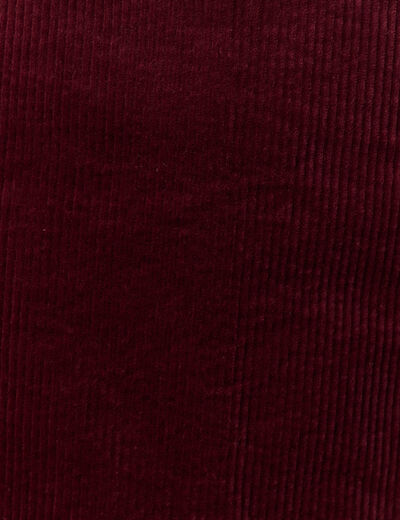 Jupe-short taille haute en velours bordeaux femme