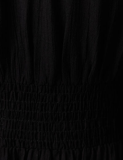 Robe longue évasée noir femme
