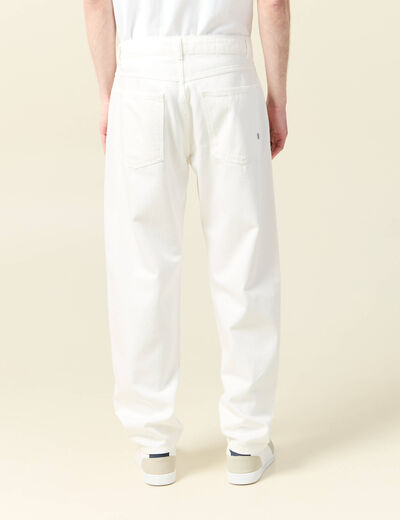 Chino droit longueur 32 coton denim blanc homme