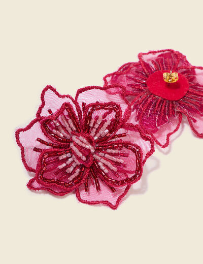 Boucles d'oreilles bordeaux femme