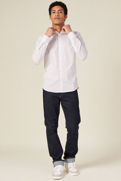 Chemise manches longues blanc homme