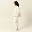 Blouson bouclette creme femme