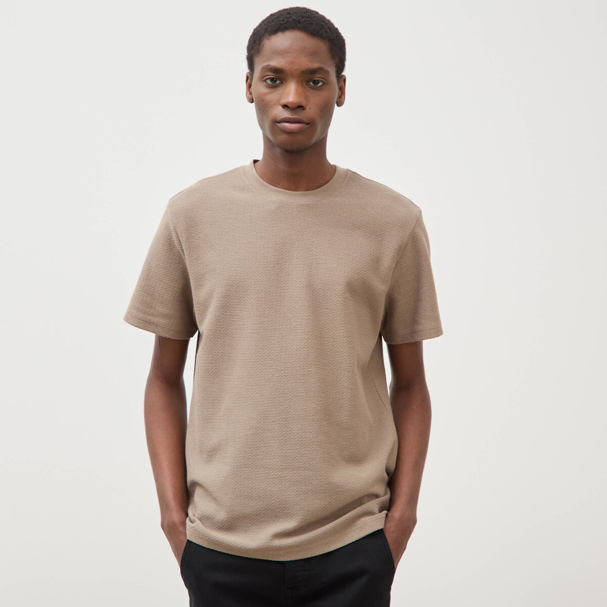 T-shirt manches courtes taupe homme