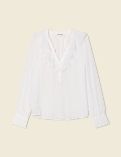 Blouse manches longues blanc femme