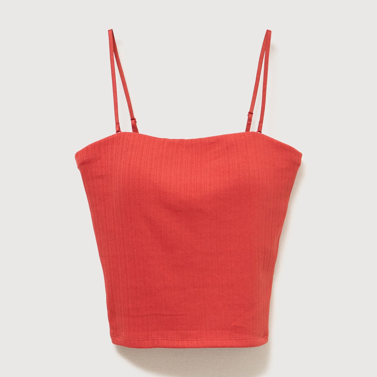 D&eacute;bardeur ajust&eacute; cropped d&eacute;collet&eacute; orange fonc&eacute; femme